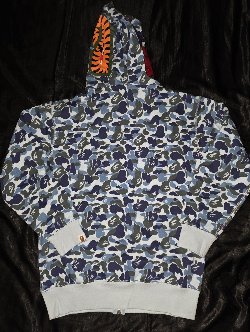 BAPE Shark ABC Camo Full Zip Hoodie, Blue Camo - Picture 6 of 7